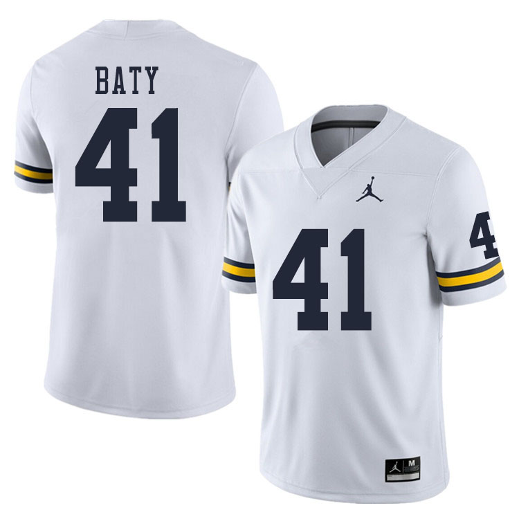 Men #41 John Baty Michigan Wolverines College Football Jerseys Sale-White
